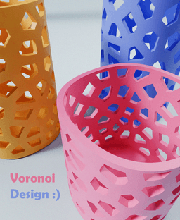 Pen holder, vase, storage Voronoi 3d model