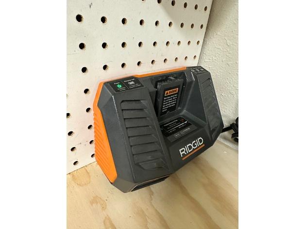 Ridgid Battery Charger Mount Pegboard for R840095 and R86092 3d model