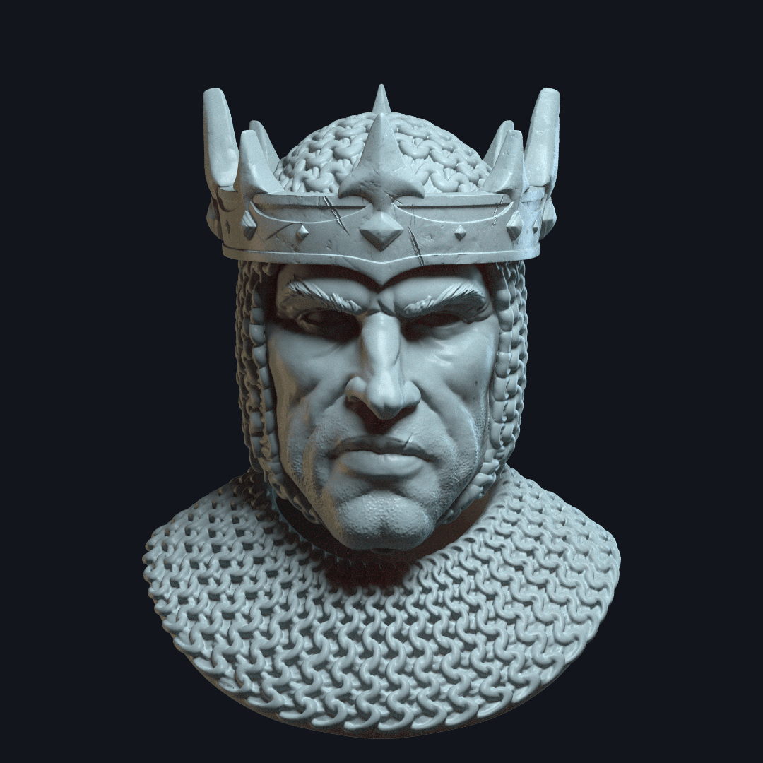 Palomino the Knight v3 (actiong figure head) 3d model