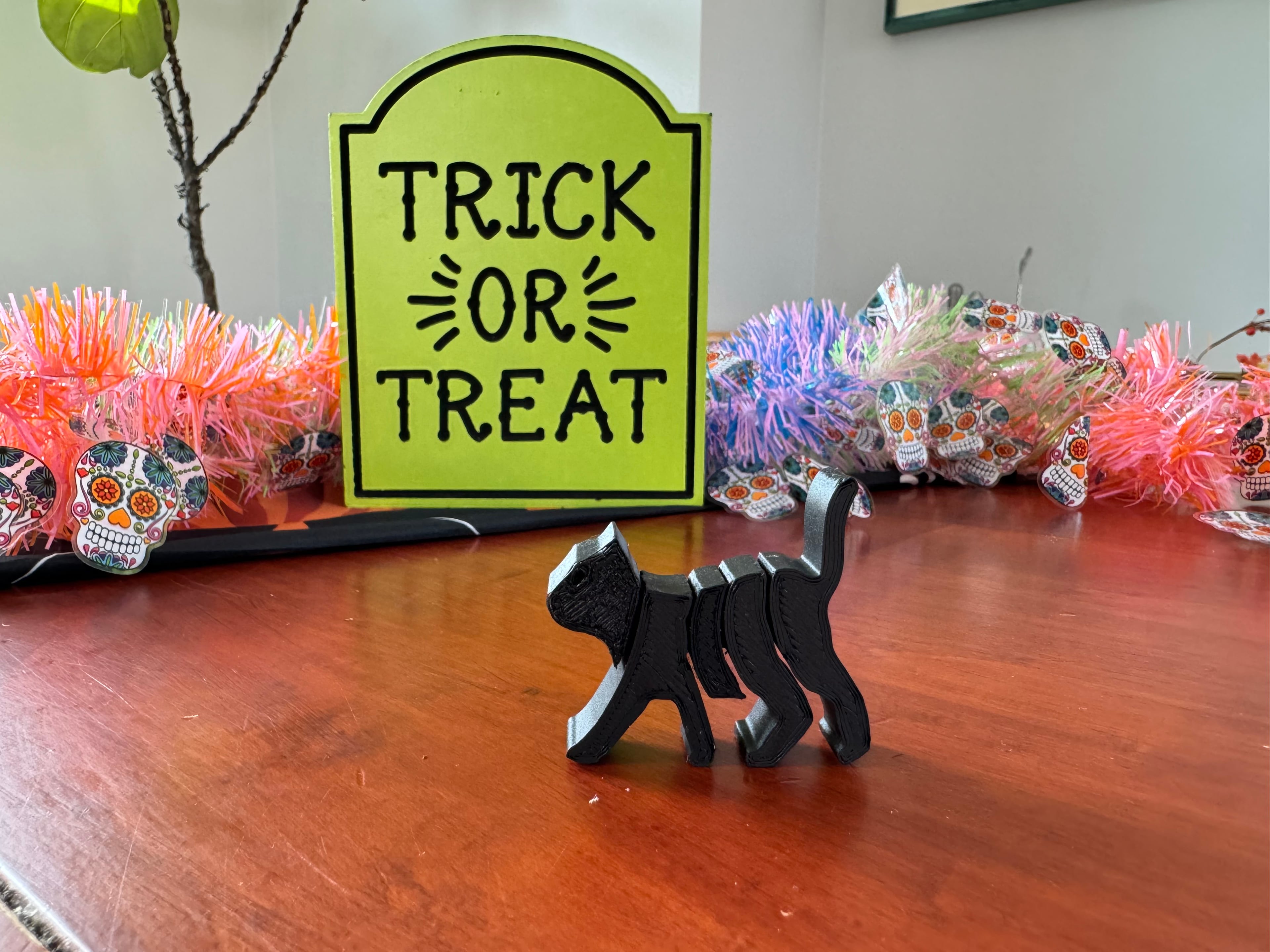Flexi Articulated Halloween Cat - Halloween Decoration 3d model