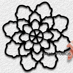 citrus flower wall art mandala wall decor minimalist decoration 3d model