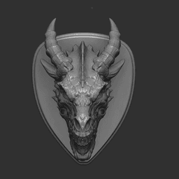 Dragon Skull Wall Trophy 3d model