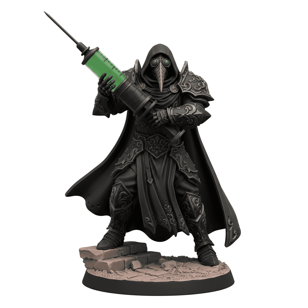 Plague Doctor Knight Giant Syringe Premium STL Model 3d model