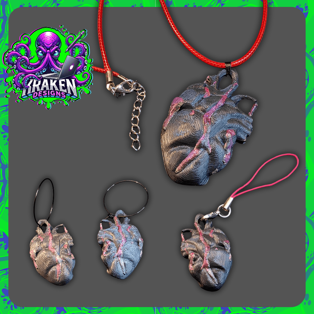 Bleeding Heart Earrings/keyring 3d model