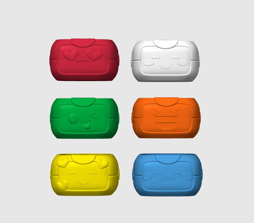 Pots Emoji: Set x6 3d model
