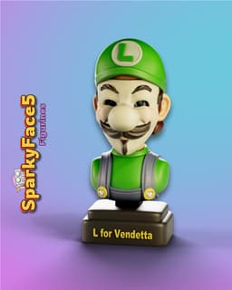 L for Vendetta - luigi annonymous Bust 3d model