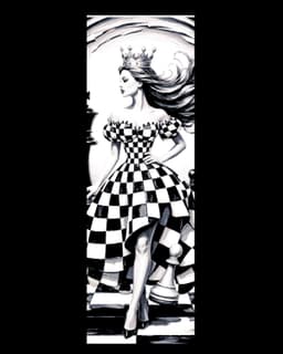 Artistic Designs with a Chess Board - Set of Bookmarks 3d model