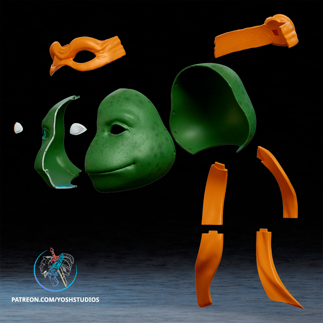 Orange Turtle Helmet 3D Printer File STL 3d model