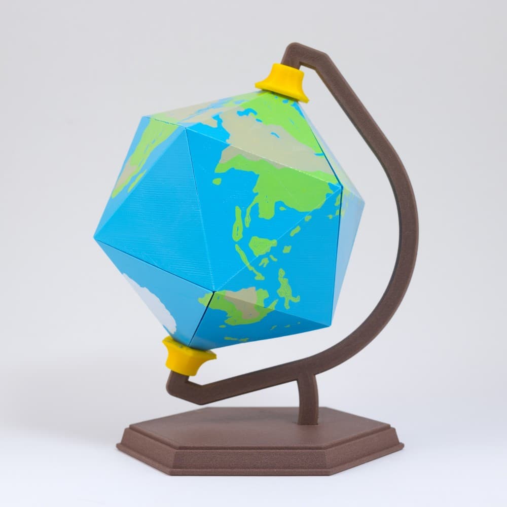 Icosahedron Earth // Folding Polyhedra 3d model