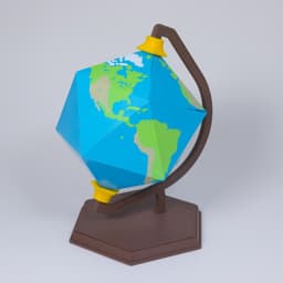 Icosahedron Earth // Folding Polyhedra 3d model