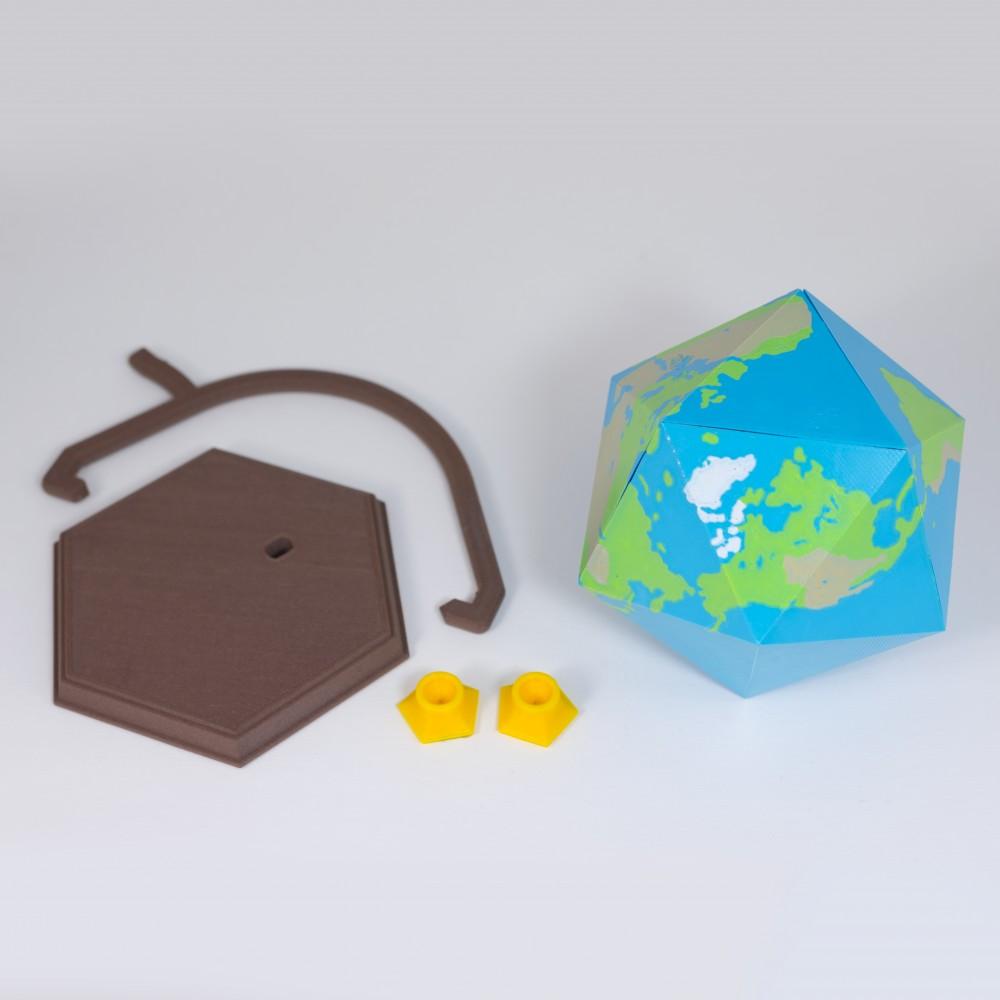 Icosahedron Earth // Folding Polyhedra 3d model