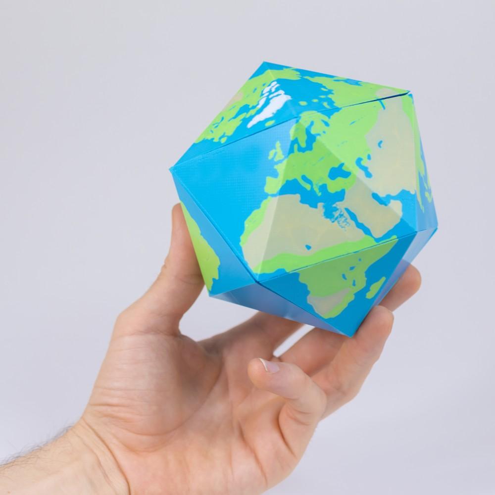 Icosahedron Earth // Folding Polyhedra 3d model