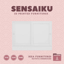 Miniature Replica HAVSTA Sideboard for Miniature Dollhouse - IKEA (1:12,24,48) - 3D Print Instant Do 3d model