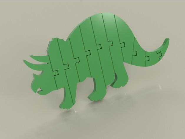 Flexi Articulated Triceratops 3d model