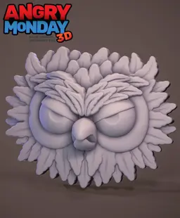 Grumpy Owl – 3D Printable Wall & Fridge Magnet 3d model