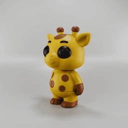 Flexy Giraffe Figurine + Keychain 3d model
