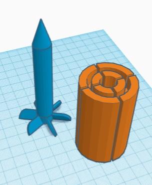 Potato Cannon 40mm APFSDS Round with Sabot 3d model