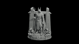 Anubis Jackal Gatekeeper STL - Printable Egyptian Guardian God Statue 3d model