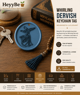 Whirling Dervish Keychain – 3D Printable STL 3d model