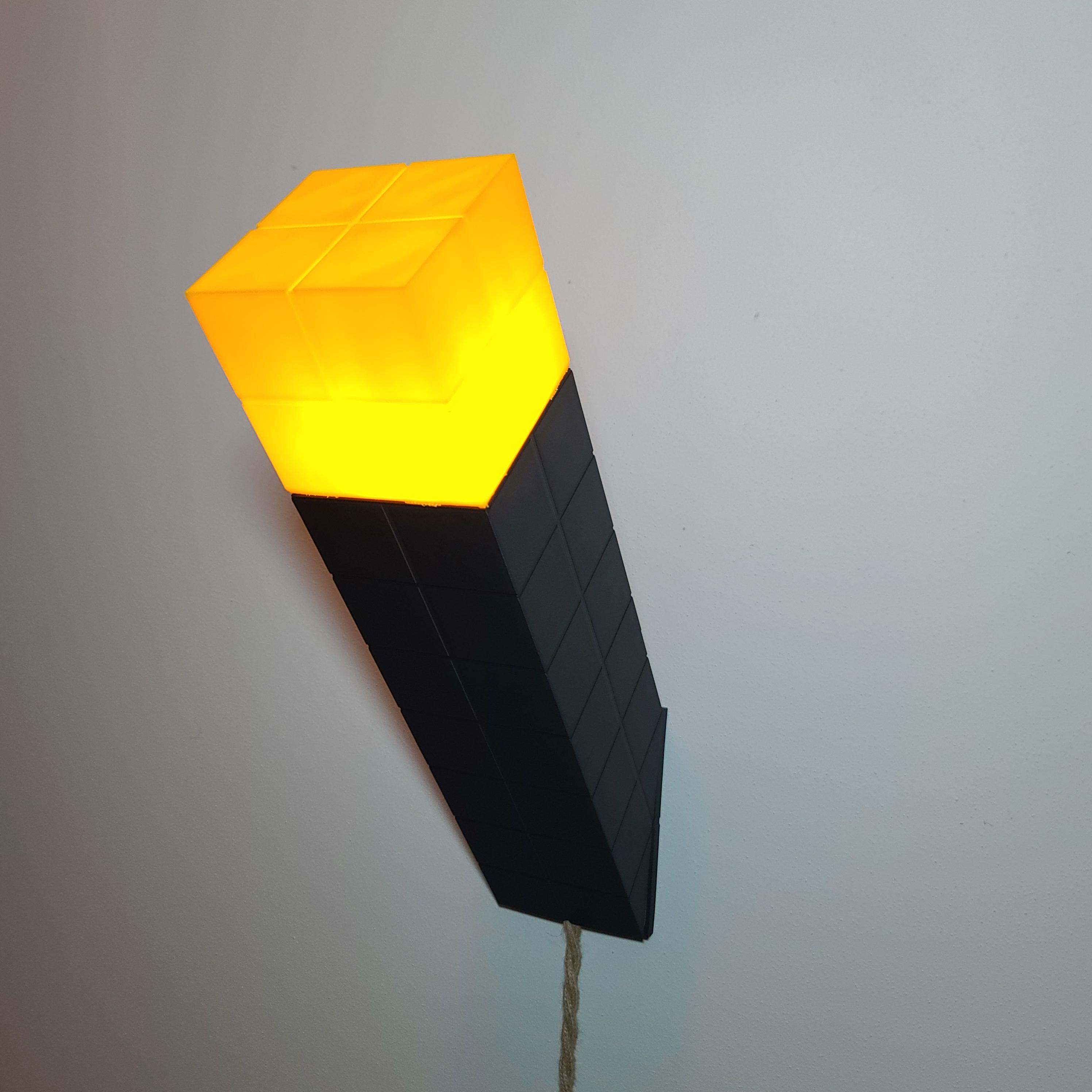 8 Bit Torch - Video Game Inspired Wall Sconce 3d model