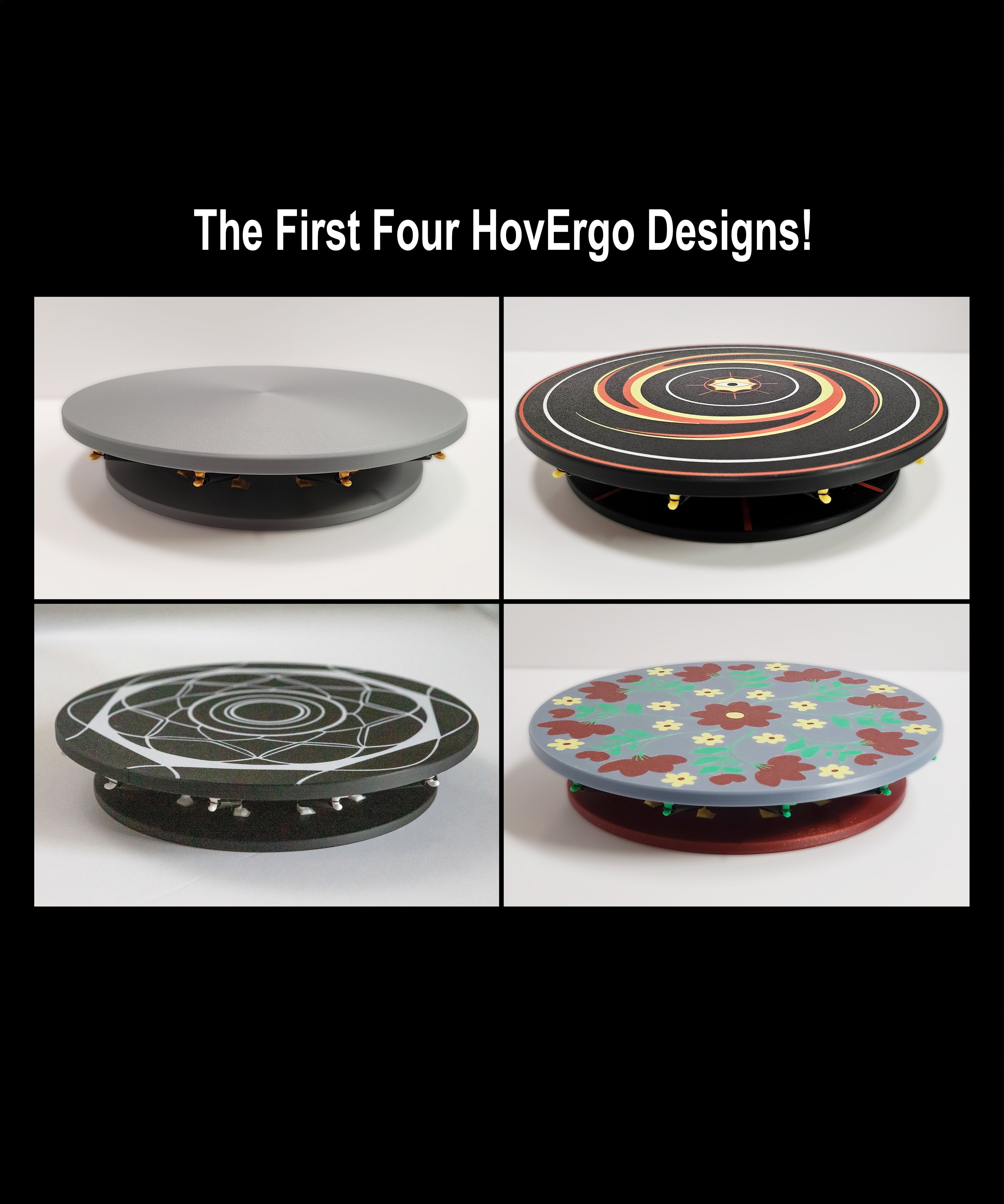 HovErgo Mouse Pad – Floral1 Pattern 3d model