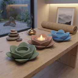 Lotus Flower LED Candle Holder - LED Tealight Holder, Modern Home Decor, Zen Gift, Home decor 3d model
