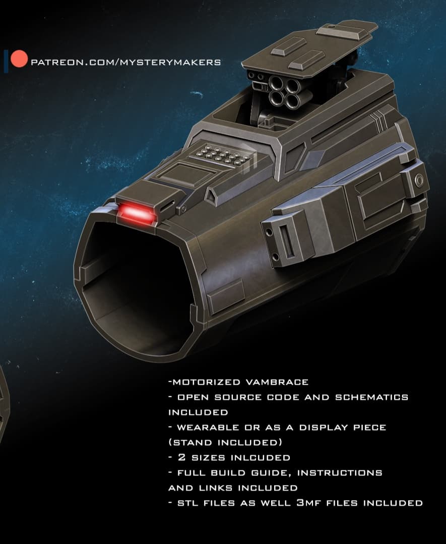 Motorized mandalorian Vambrace by MysteryMakers 3d model