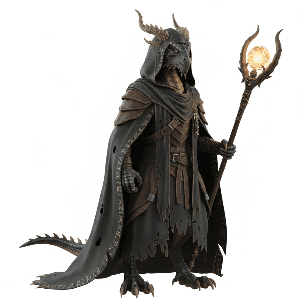 Cute Dragon : Cloaked Wanderer Dragon Fantasy Beast 3d model