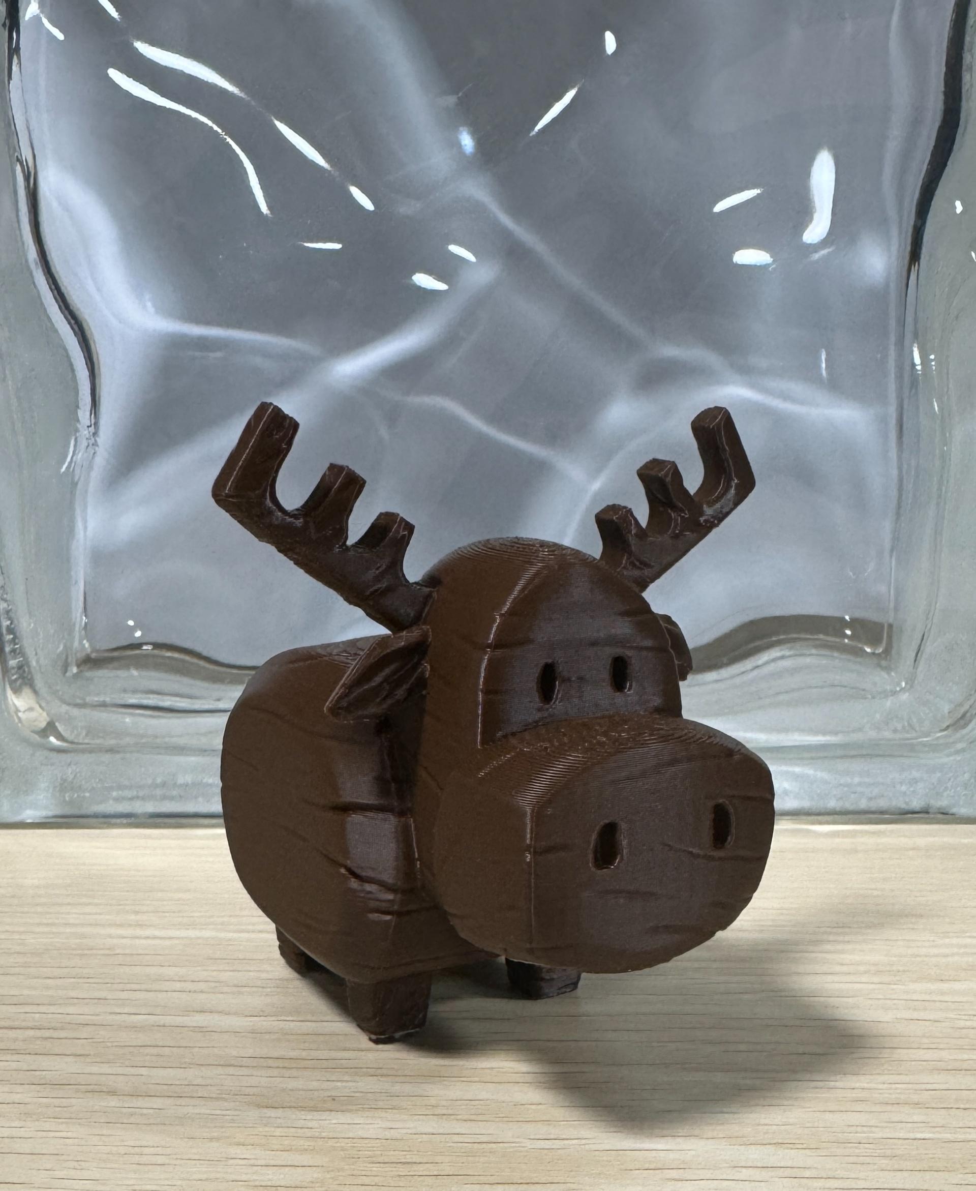 Little Carved Moose - Mitchels Vs Machines - Printed with Bambu P1S using Inland PLA "Brown" - 3d model