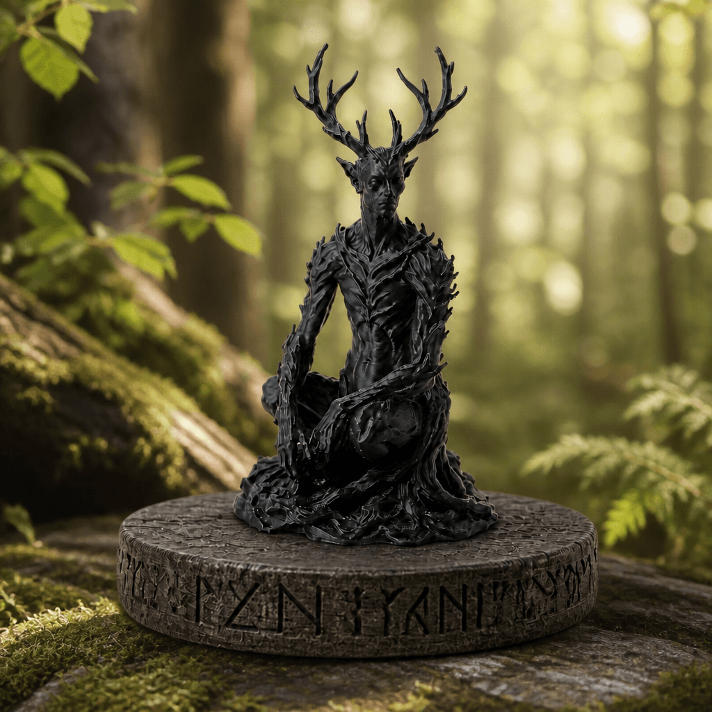 Forest Spirit Stag Sculpture Mythic Magical Statue 3d model