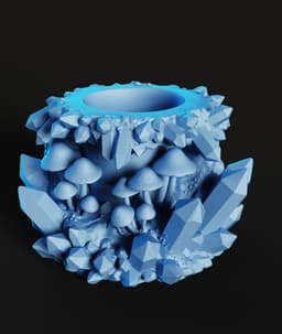 Crystal Mushroom Planter STL | Fantasy Decor 3D Print 3d model
