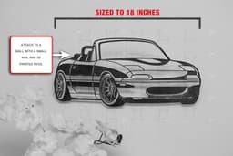 Miata Mx5 Silhouette Wall Decor Artwork For Home Or Office Easy 3d Printing 3d model
