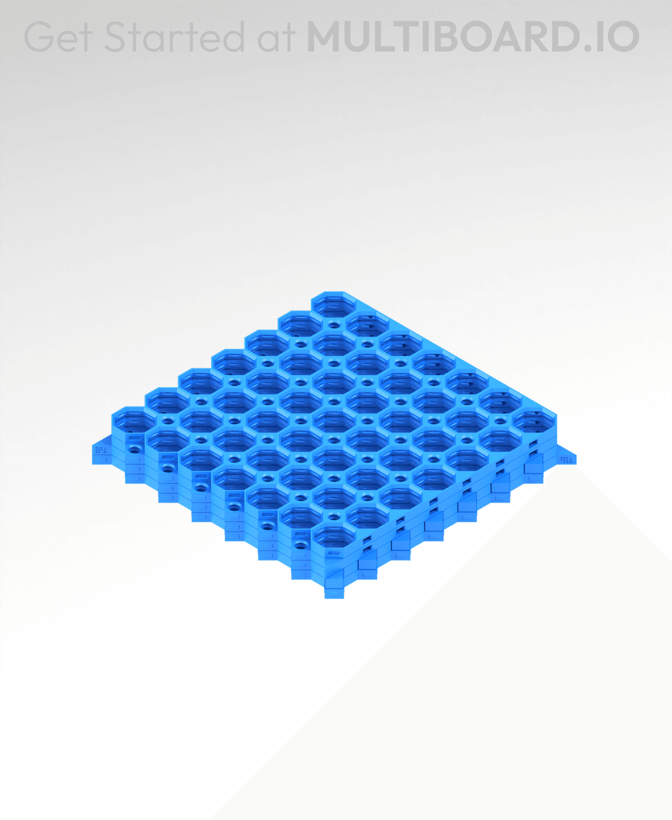 7x7 MU - All Corners Grid Interfitted - MultiBoard Octagon Plate - 4x Ironing Stack 3d model