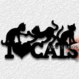 i love cats sign kitty lover wall art 3d model