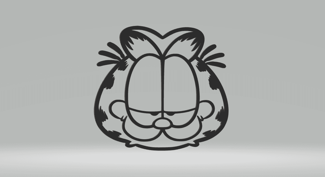 Garfield Cartoon Art 2D.stl 3d model