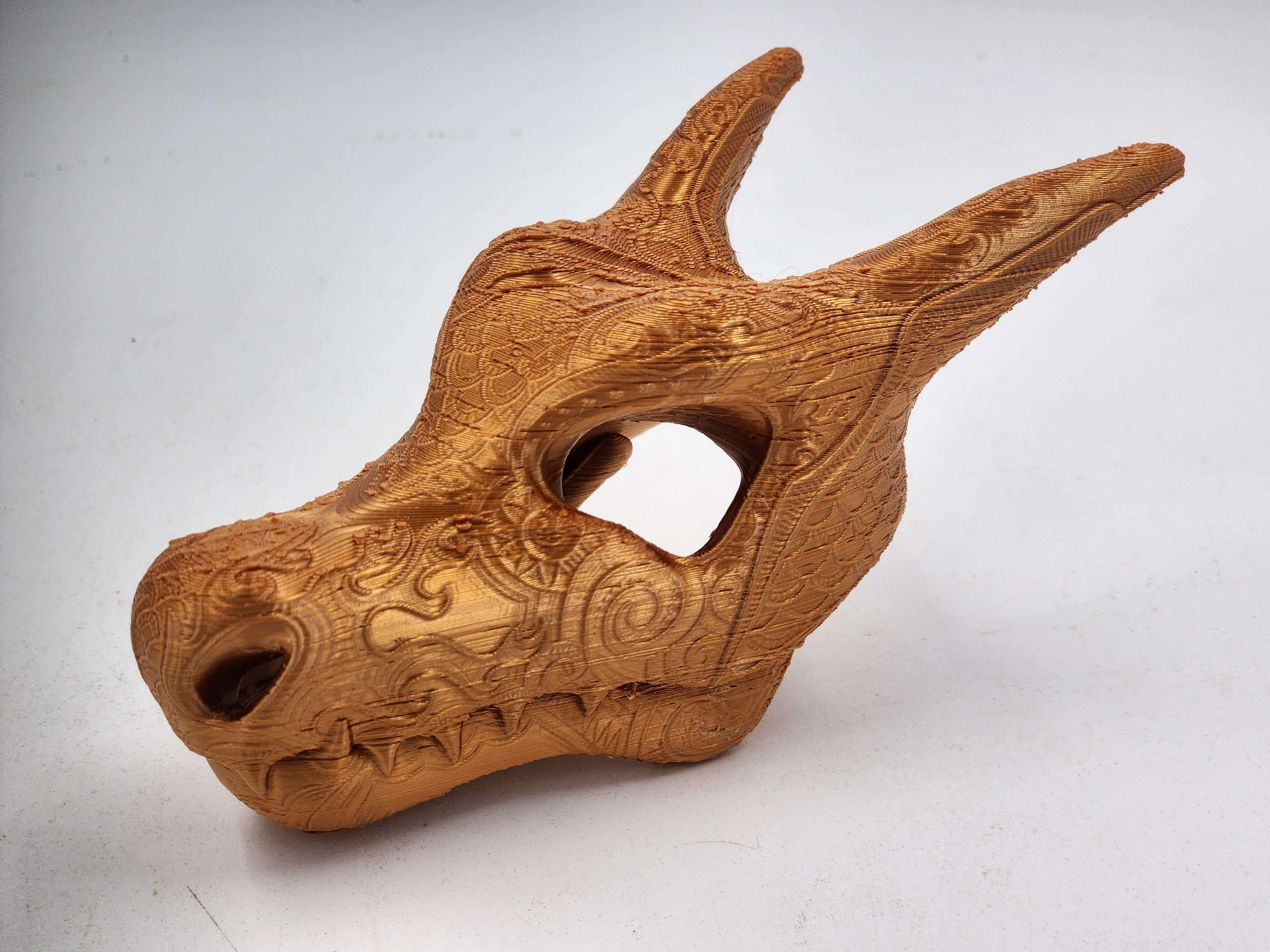 Ornate Charizard Skull (Pokémon) - Flashforge - Copper, printed in 13hrs @ .12mm layer heights one Ender 3 Max.
 - 3d model