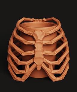 Ribcage Skeleton Planter | Gothic Anatomy Flower Pot | Dark Aesthetic Decor 3D Print 3d model