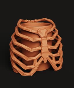 Ribcage Skeleton Planter | Gothic Anatomy Flower Pot | Dark Aesthetic Decor 3D Print 3d model