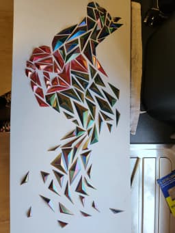 Geometric cat wall art 3d model
