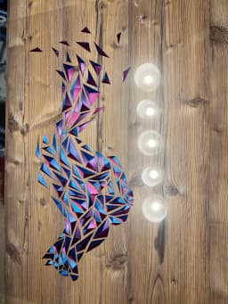 Geometric cat wall art 3d model