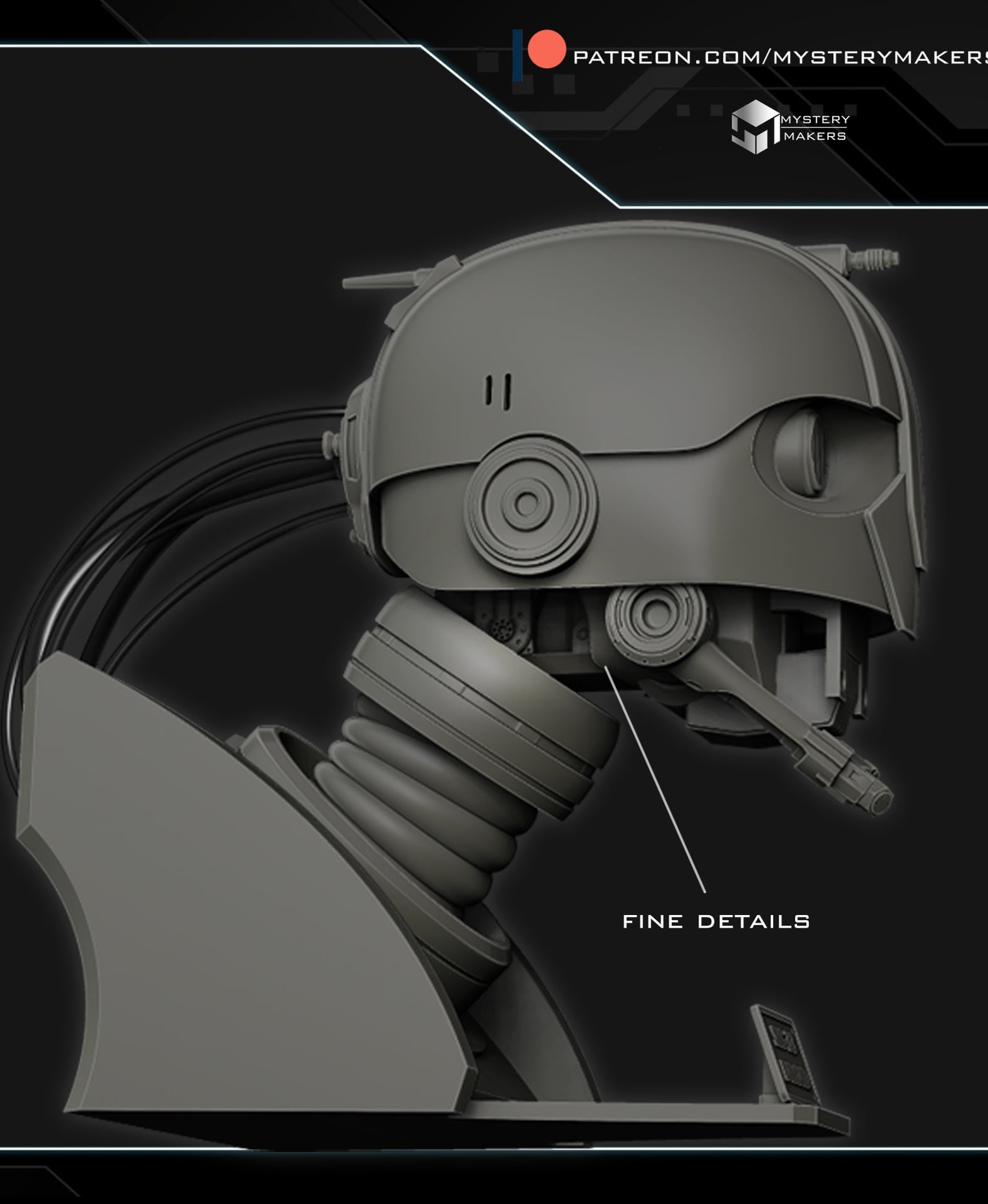 SM33 droid bust 3d model