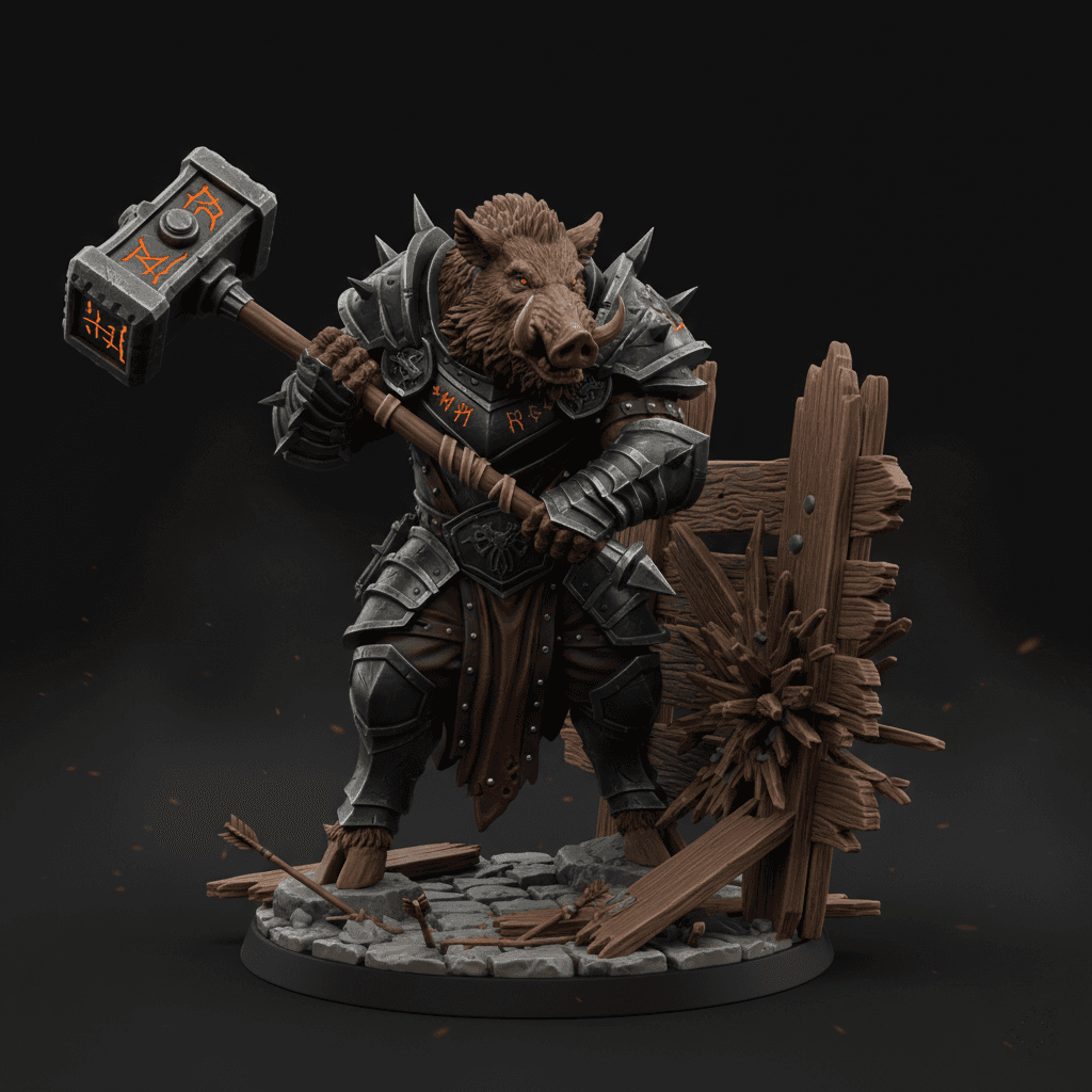 Boar Beastman Barricade Smasher Printable STL Download 3d model