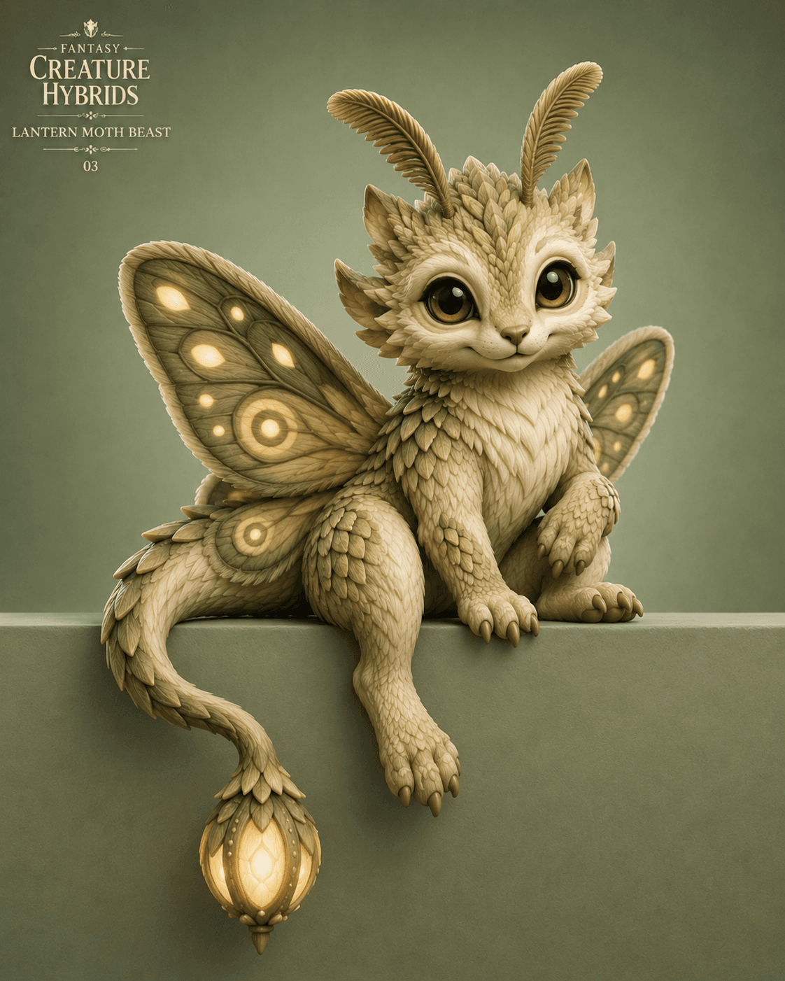 Lantern Moth Beast Shelf Sitter Figurine 3d model