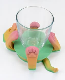 Cute Dog Mug Hugger: Self-Adjusting Coaster 3d model