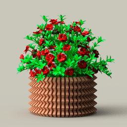 Flared Ribbed Planter 3d model