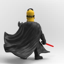 Homer Simpson x Darth Vader Mashup - Massive Multi-Part Design (No AMS Needed) 3d model