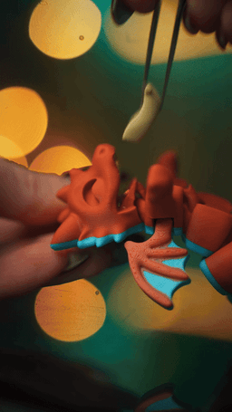 Draco the Flexi Dragon - Magnetic Hand-Holding Companion 3d model