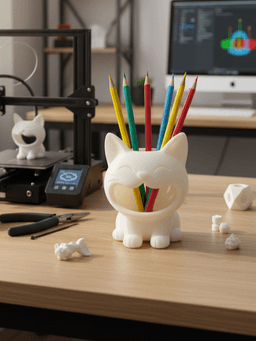 Cat Pencil Holder.stl 3d model