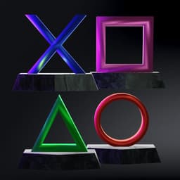 FREE Play Station Icons, Buttons Alone And Base Version 3d model