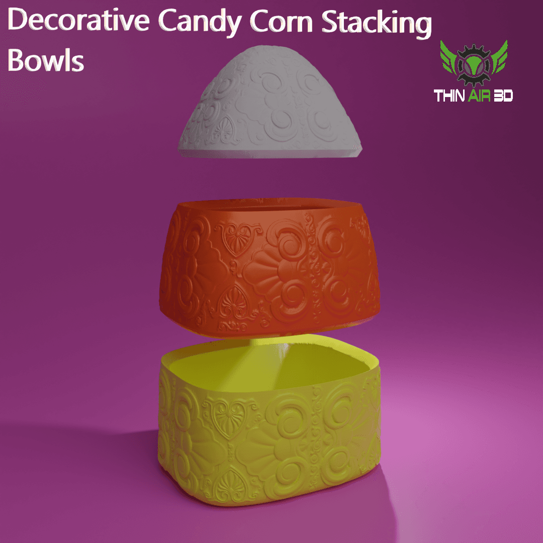 Candy Corn Stacking Candy Bowls 3d model